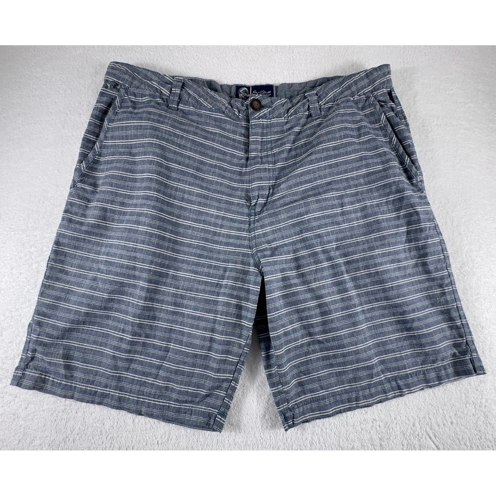 Jack O'Neill Chino Shorts Mens 36 Blue Striped 9" Adjustable‎ Stretch